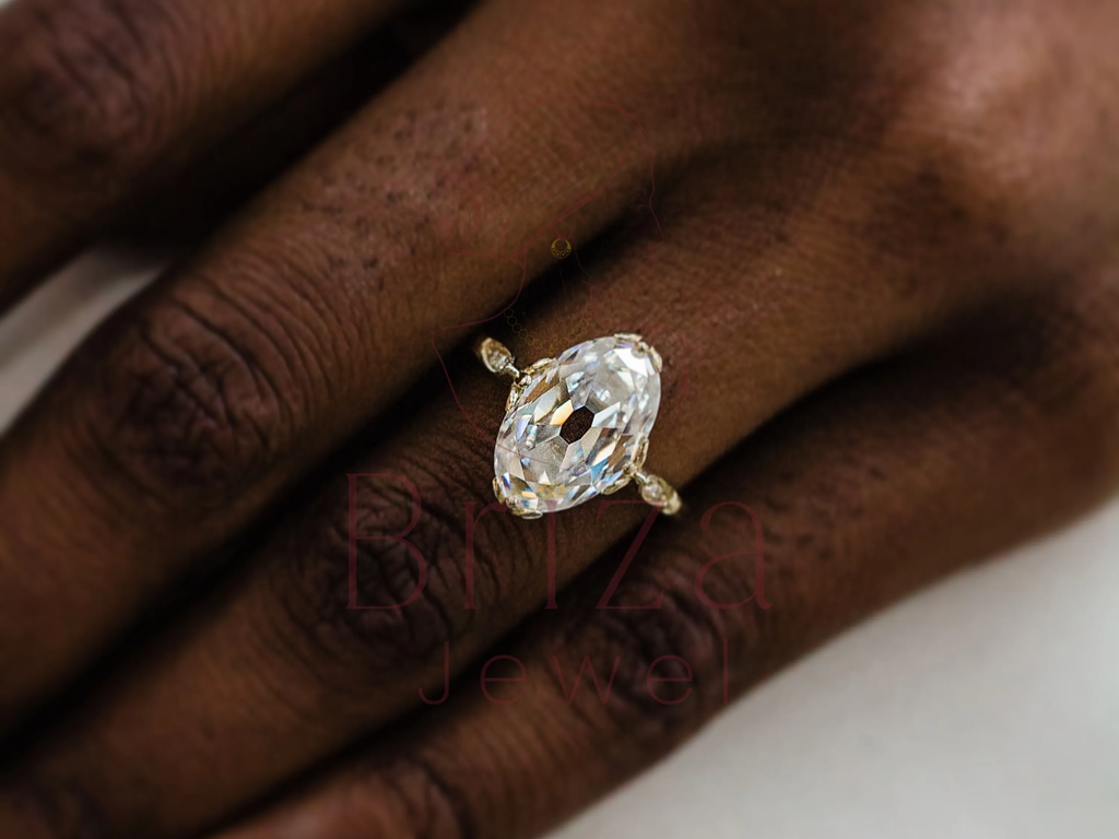 Diamond Wedding Ring Oval | Yellow Gold Solitaire Ring