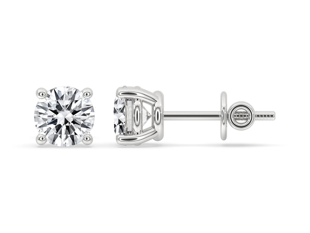 Round Diamond Stud Earrings Designed to Shine Bright