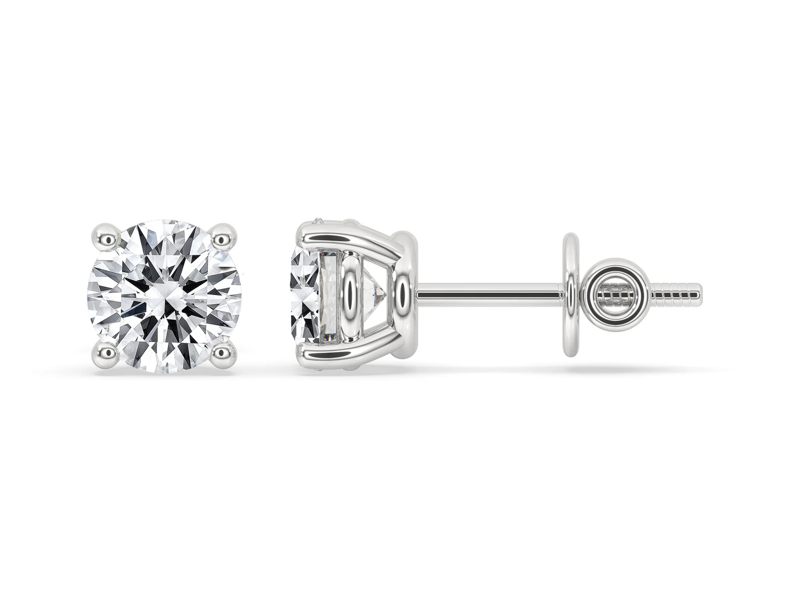 Round Diamond Stud Earrings Designed to Shine Bright