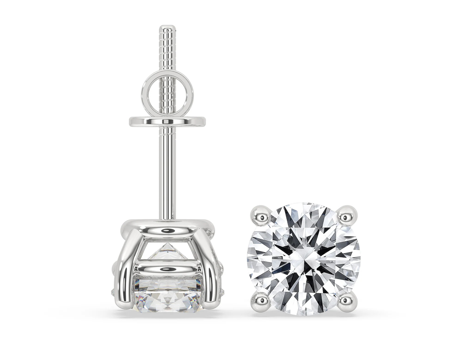 Round Diamond Stud Earrings Designed to Shine Bright