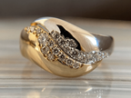 Wave Diamond Band in Gold | Vintage Statement Ring for Women