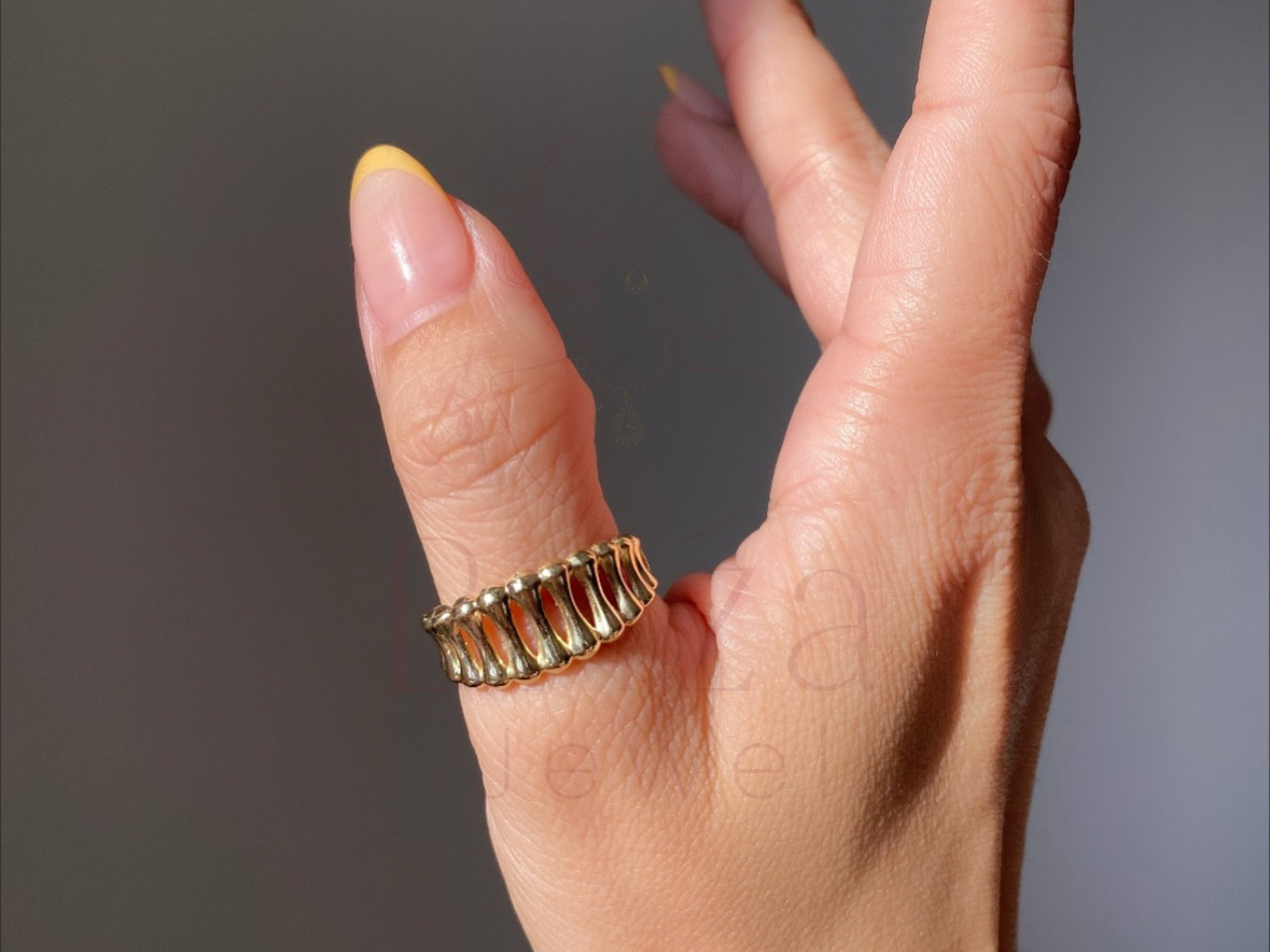 Wide Band | Bold Gold Statement Ring Modern Anniversary Style