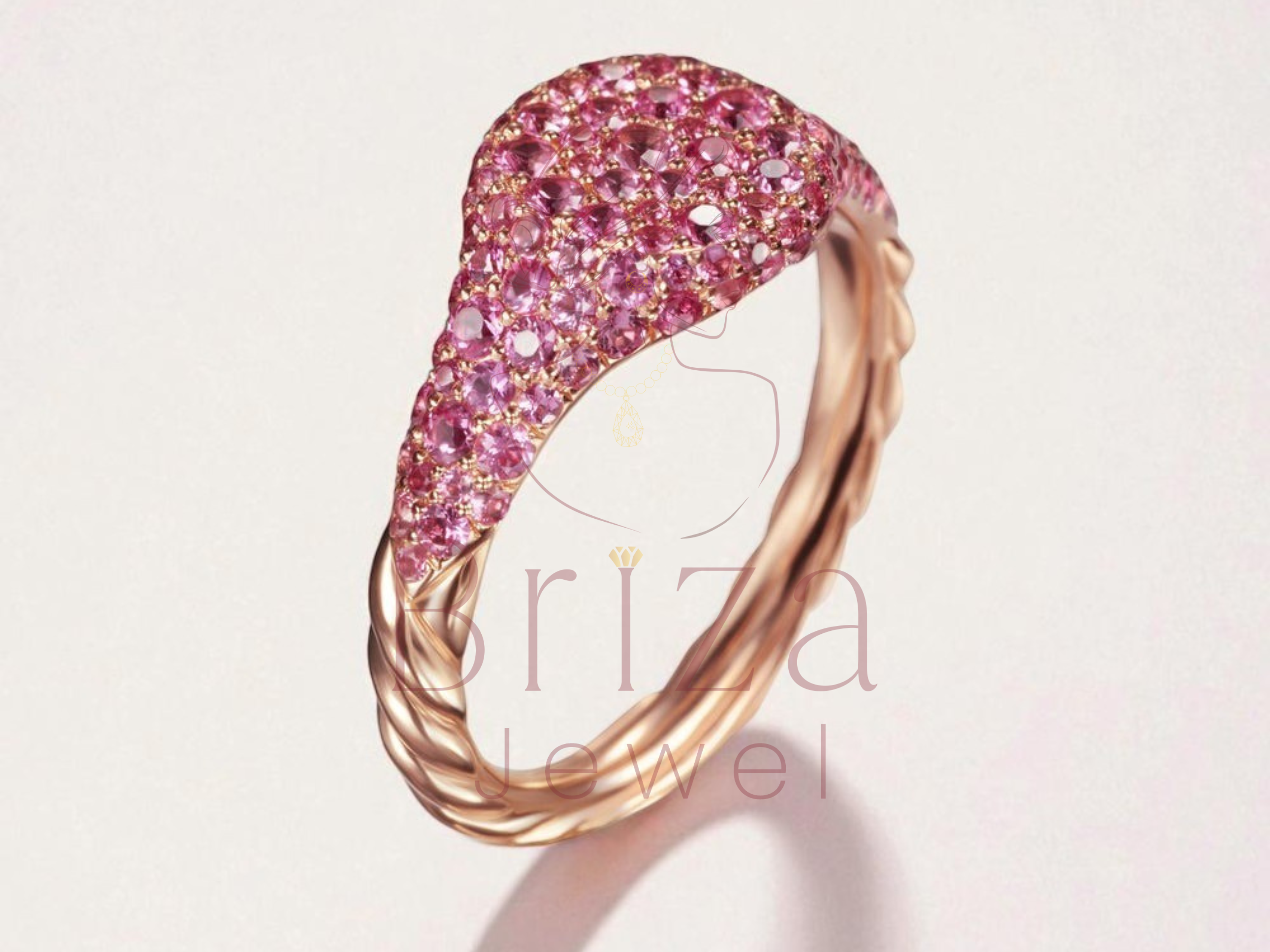 rose gold cocktail jewelry with vivid center stone