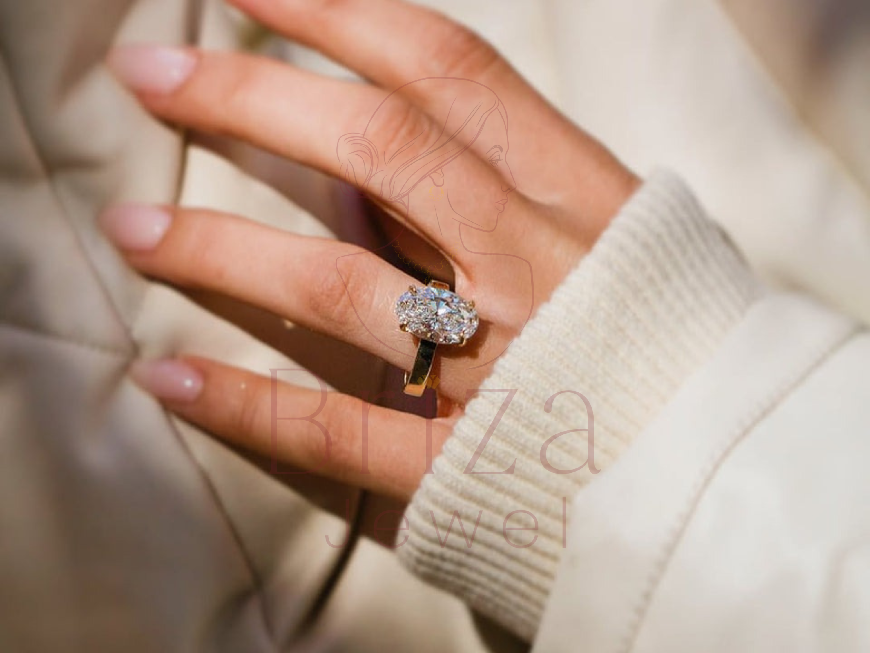 Oval Diamond Ring | Classic Gold Solitaire Wedding Ring