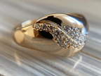 Wave Diamond Band in Gold | Vintage Statement Ring for Women
