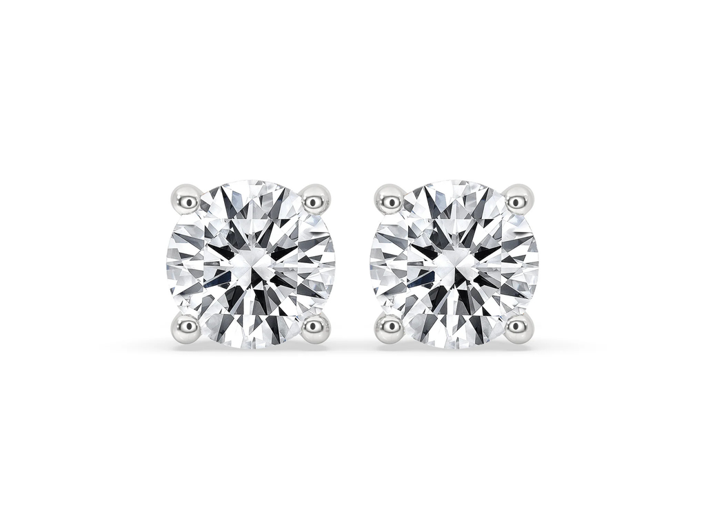 Round Diamond Stud Earrings Designed to Shine Bright