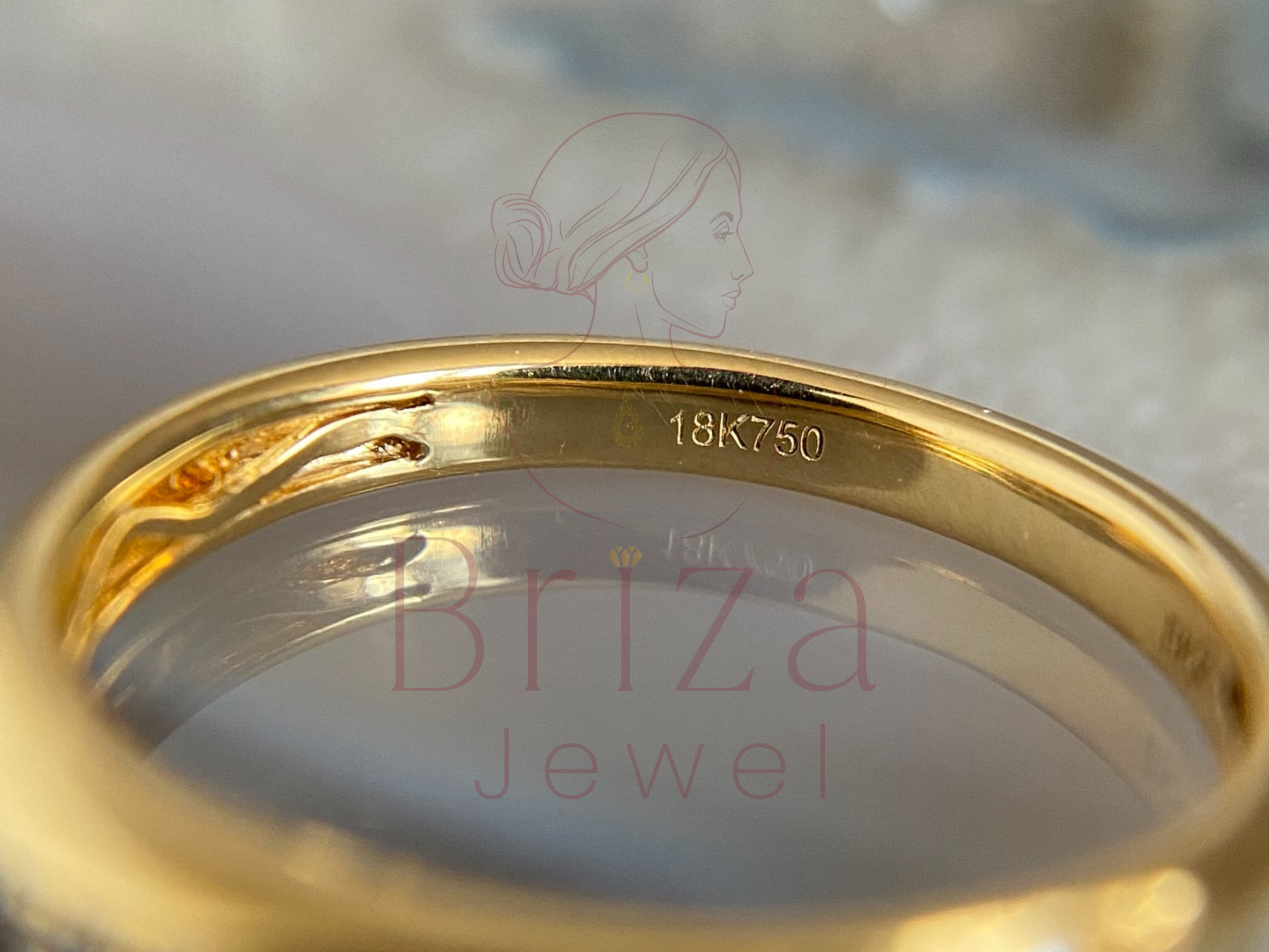 side view of slim gold band with micro-set stones