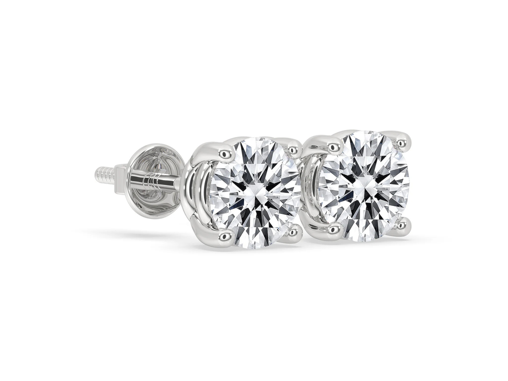 Round Diamond Stud Earrings Designed to Shine Bright