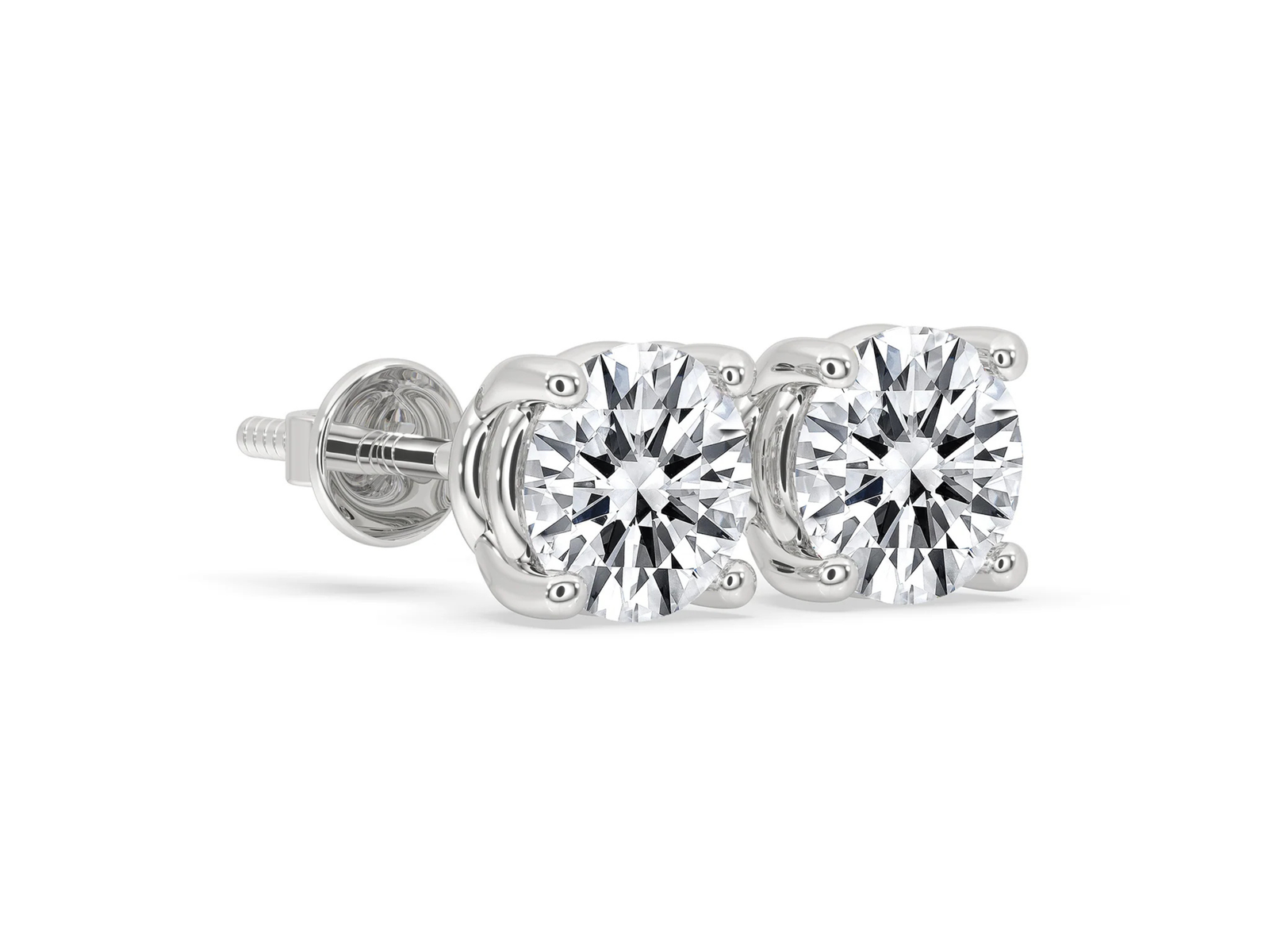 Round Diamond Stud Earrings Designed to Shine Bright