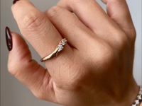 Gold diamond ring with minimal design by Briza Jewel