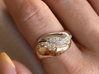 Wave Diamond Band in Gold | Vintage Statement Ring for Women
