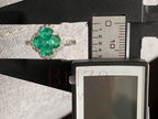 Cluster Emerald Ring - Lab Grown Diamond Halo | Briza Jewel