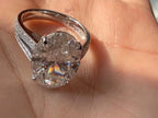 Pave Band Engagement Ring - Oval Moissanite | Briza Jewel