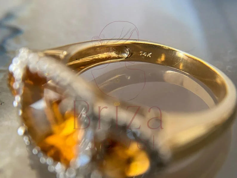 Citrine Ring Yellow Gold - Vintage | Briza Jewel