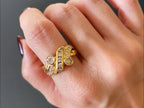 Diamond Swirl Ring - 18K Gold | Briza Jewel