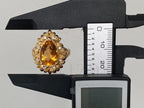 Pear Cut Citrine Ring - Yellow Gold Diamond Vintage | Briza Jewel