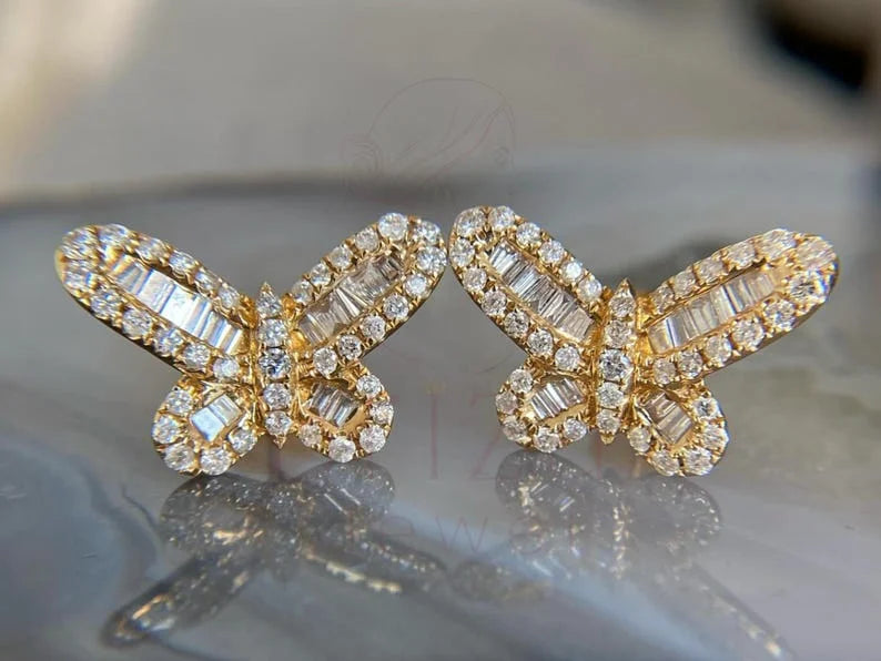 Butterfly Diamond Earring - Bridal Jewelry | Briza Jewel