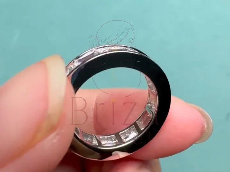 Baguette Moissanite Band - Eternity Ring | Briza Jewel