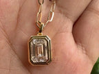 Emerald Cut Diamond Pendant | Briza Jewel