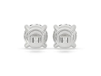Round Diamond Stud Earrings - Silver Moissanite | Briza Jewel