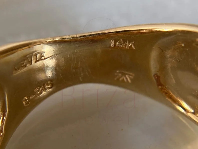 Gold Diamond Crossover Ring | Briza Jewel