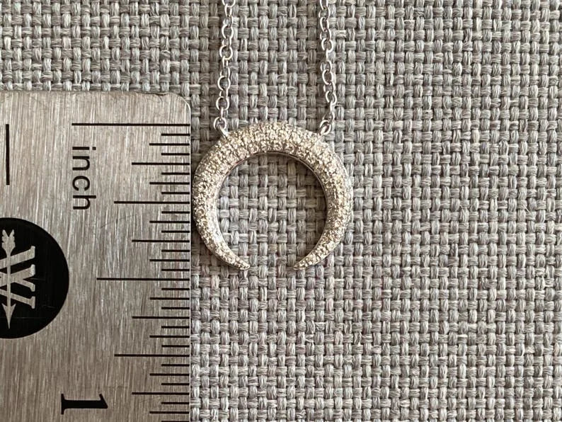 crescent moon pendant in White Gold | Briza Jewel