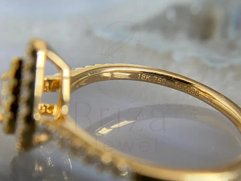 Pear Cut Diamond Halo Ring in Gold Luxury Engagement Ring | Briza Jewel