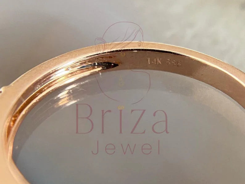 Green Moissanite Engagement Ring - Gold | Briza Jewel