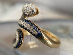 Gold Snake Ring - Diamond | Briza Jewel