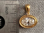 Oval Diamond Pendant - Lab Grown 14K Gold Solitaire | Briza Jewel