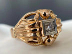 Vintage Round Diamond Ring - Yellow Gold | Briza Jewel
