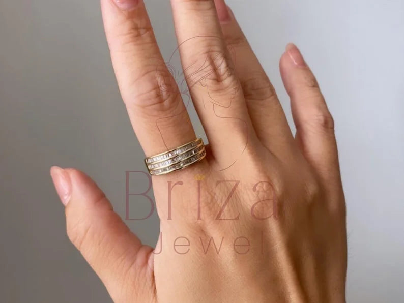 Baguette Engagement Ring - Lab Grown 14K Gold Diamond | Briza Jewel