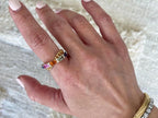 Rainbow Sapphire Ring - Emerald Cut Diamond | Briza Jewel