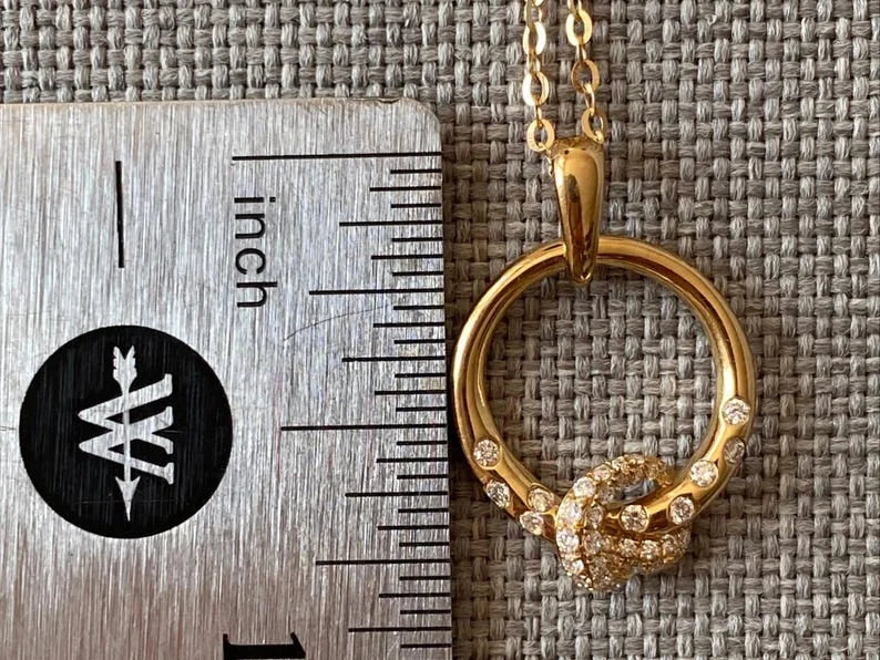 Gold Circle Pendant - Diamond Minimalist Necklace | Briza Jewel