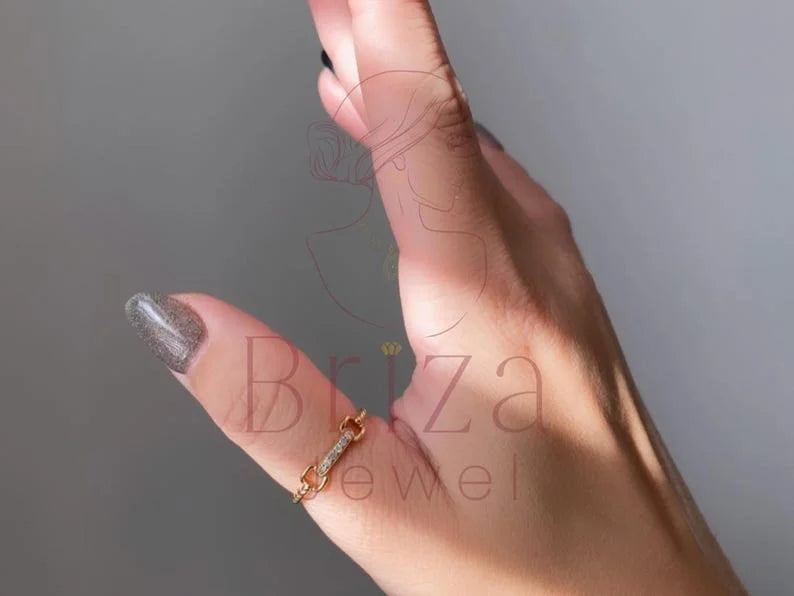 Bold Statement Ring - Gold Diamond | Briza Jewel