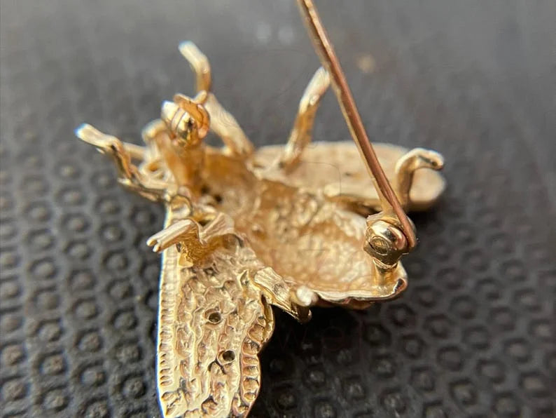 Bee Brooch Pin - Gold Diamond Vintage | Briza Jewel