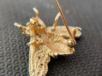 Bee Brooch Pin - Gold Diamond Vintage | Briza Jewel