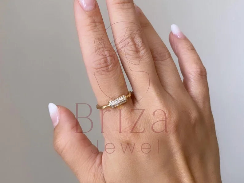 Serpent Ring - Gold Diamond Minimalist | Briza Jewel