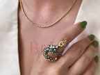 Ring Snake Gold with Enamel Serpent Adjustable | Briza Jewel
