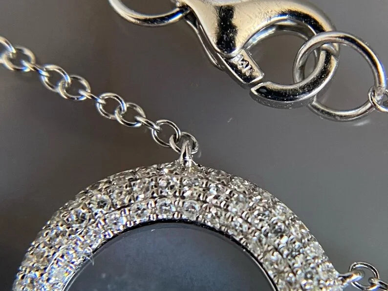 crescent moon pendant in White Gold | Briza Jewel
