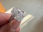 Pave Band Engagement Ring - Oval Moissanite | Briza Jewel