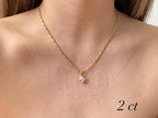 Asscher Cut Diamond Pendant - Lab Grown Gold Necklace | Briza Jewel