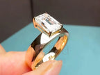 Lab Grown Engagement Ring - Emerald Cut Emerald Solitaire | Briza Jewel