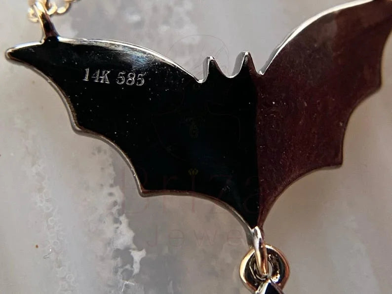 Diamond Bat Pendant - Necklace | Briza Jewel