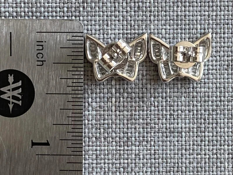 Bow Diamond Earrings - Baguette | Briza Jewel