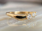 3 Stone Wedding Ring - 14K Gold Diamond Minimalist | Briza Jewel
