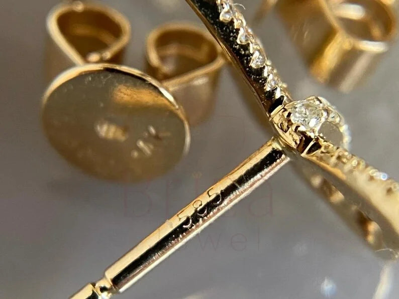 Bow Diamond Earrings - Baguette | Briza Jewel