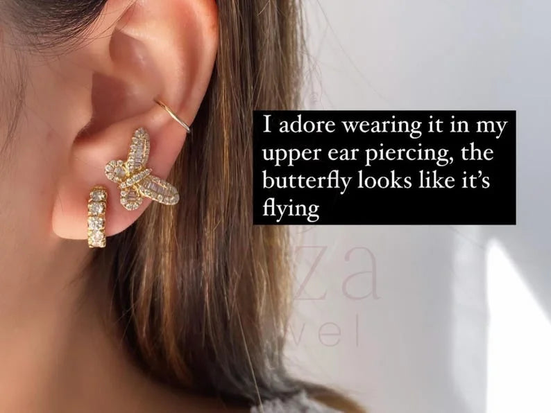 Butterfly Diamond Earring - Bridal Jewelry | Briza Jewel