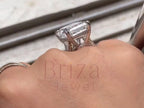 Emerald Cut Moissanite Ring | Briza Jewel