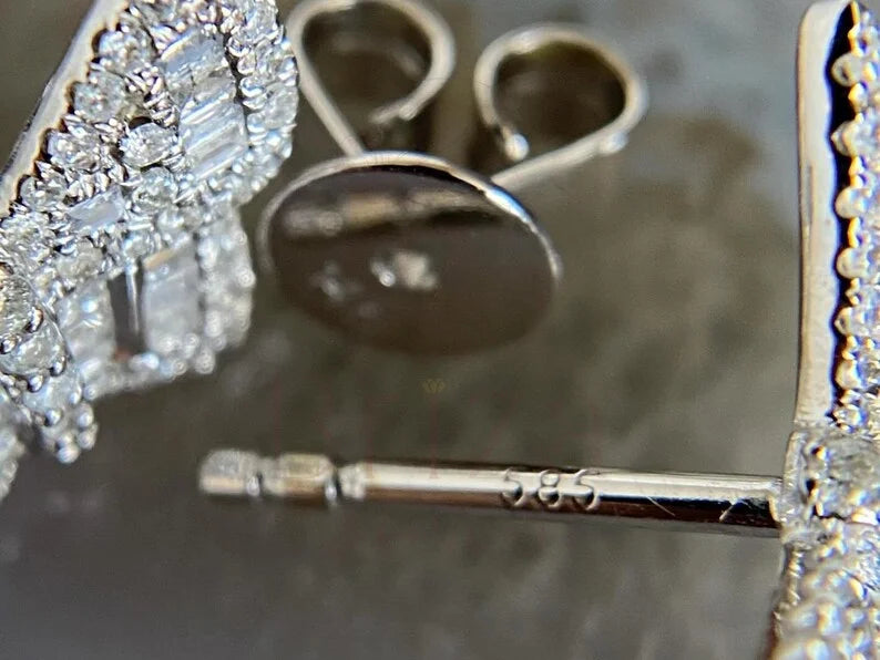 Bow Diamond Earrings - Baguette | Briza Jewel